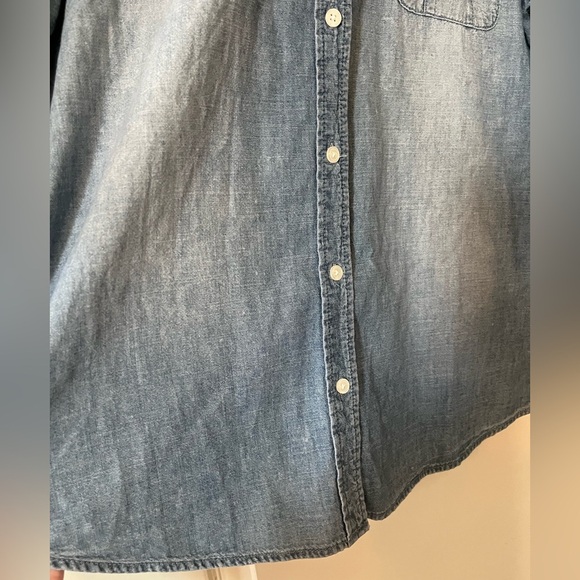 Chico’s Denim 3/4 Roll-up Sleeve Button Down Shirt Women’s Size Large - Picture 6 of 16